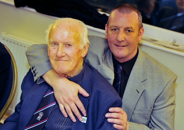 Ray Myers, a Hornets time keeper for over 30 years, and his son Dave