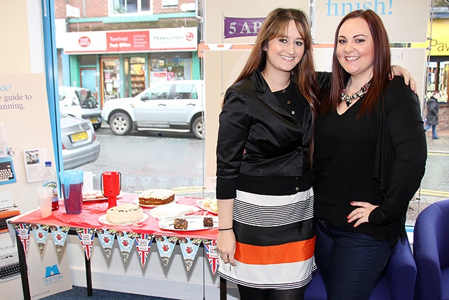 Saba Andleeb and Kayleigh Dawnson held a bake sale for Red Nose Day at Skipton Building Society