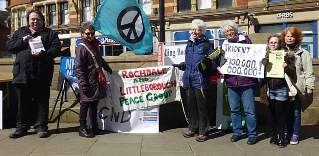 Rochdale and Littleborough Peace Group campaigners on the street 