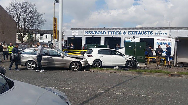 Car crash on Milnrow Road