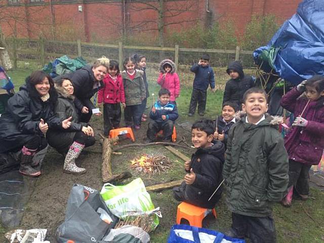 Heybrook School make a 'forest'