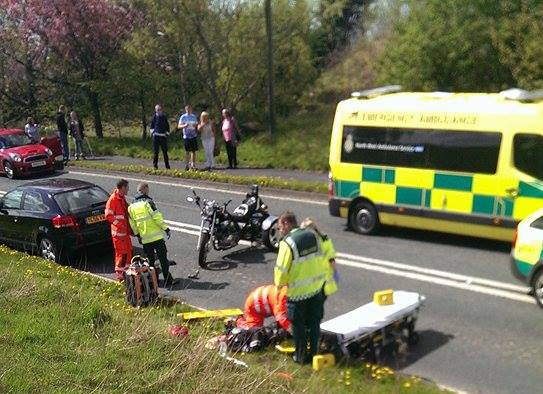 Accident involving a trike and a car on Wildhouse Lane