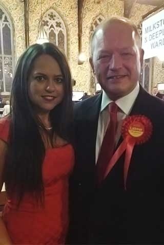 Simon Danczuk at the count with his wife, Karen