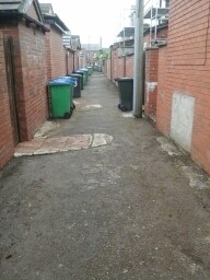 Rochdale Environmental Action Group and the residents of Ipswich and Maldon Street clean their back-alley