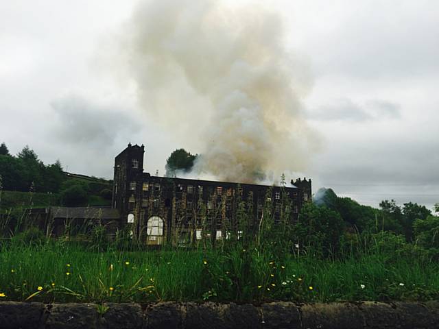 Mill fire at Rock Nook, Summit, Littleborough