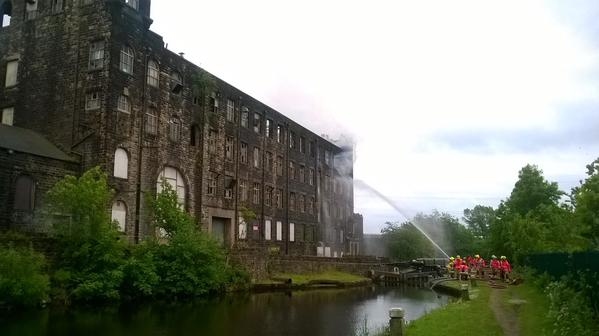 Mill fire at Rock Nook, Summit, Littleborough