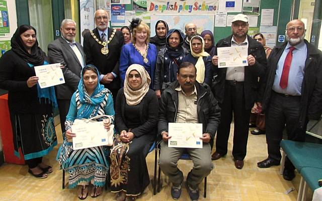 Learns from Deeplish Community Centre with Mayor of Rochdale and local Councillors and local community members