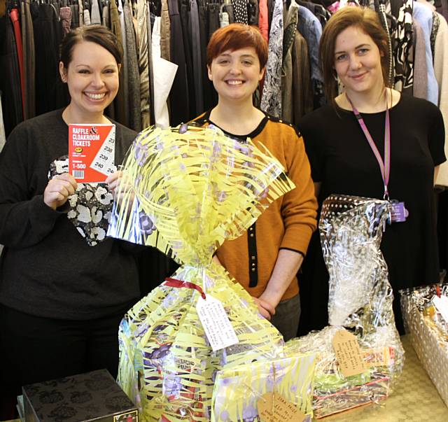 Gemma Wood, Mary Gogarty and Lucy Hinchliffe raising money as part of the 2014 shop challenge