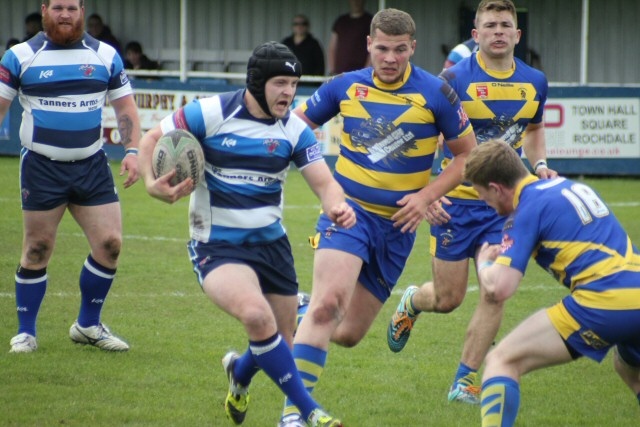 Liam Whalley going at the defence