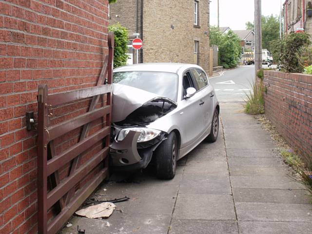 At  3.00am on 24 May a BMW failed to stop and crashed headlong into the ground floor bedroom at Wildhouse Lane/Kiln Lane