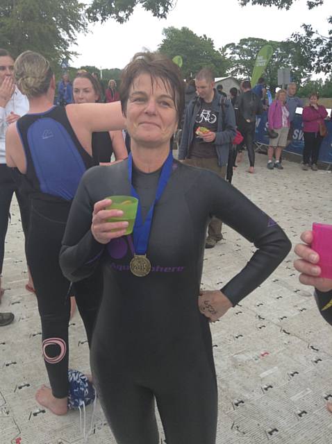 Karin Tweedale, Hopwood Hall College student and college services assistant, who has completed the Great North Swim to raise money for charity