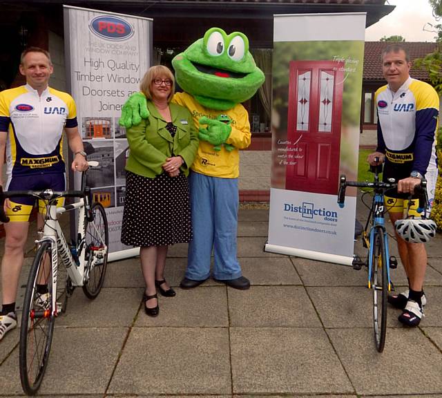 PDS directors Tim Fairley and Pat Rice with Julie Halliwell, Springhill Hospice CEO