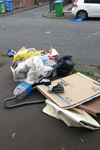 Fly tipping close to Grove Street and Russell Street