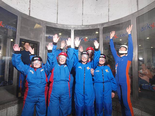 Circle Members with a combined age of 491 reached new heights when they enjoyed a skydiving experience at Airkix in Manchester