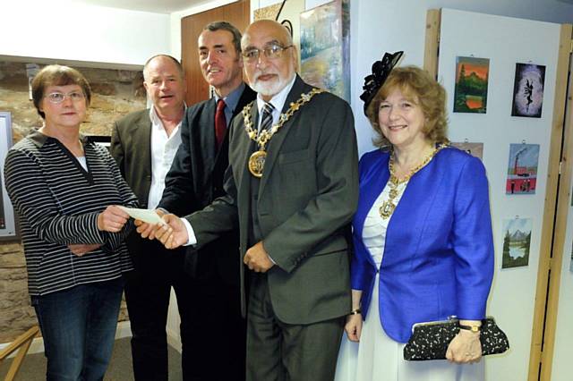 Angela Jenkin; Martin Topham and Denis Skelton, Petrus Community; The Mayor and Mayoress of Rochdale 