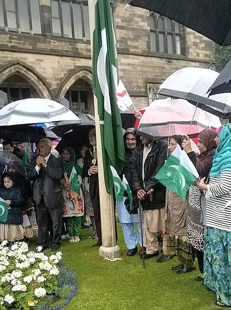 Pakistani flag raising