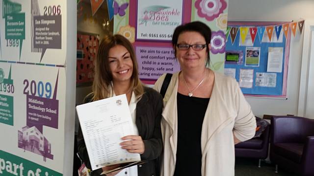 Rebecca Gough with her proud mum getting her GCSE results