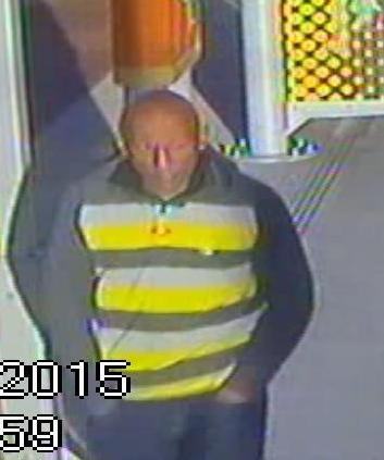 Image of a man police would like to speak to after a woman was harassed on the Metrolink