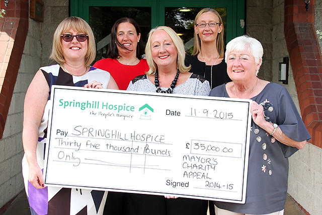 Hospice CEO Julie Halliwell, Lauren Sullivan, Beverley Place, Gaynor Wardle-Brown and Councillor Carol Wardle