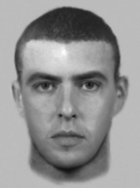 E-fit after a woman was confronted by an armed burglar when she returned home to a house on Brotherod Hall Road in Rochdale