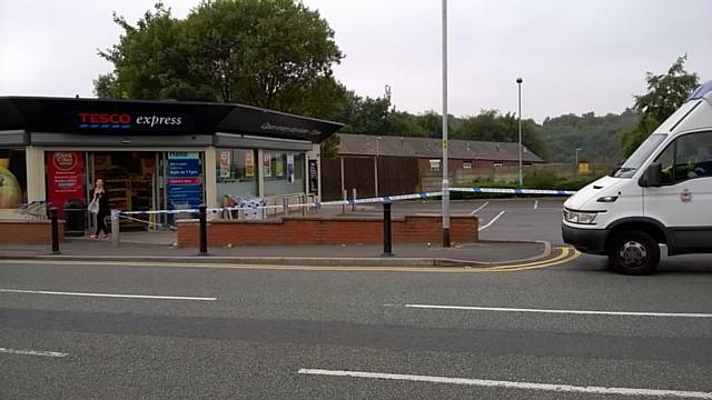 Police cordon at Tesco Express, Whitworth Road