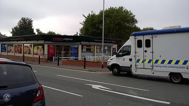 Police cordon at Tesco Express, Whitworth Road