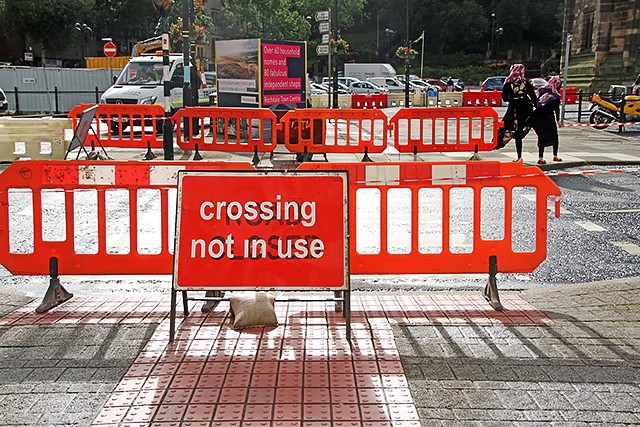 Pedestrian crossing closed in Rochdale town centre