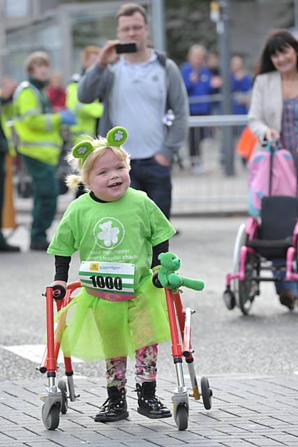 Eight-year-old Ella Chadwick at the Mini Great Yorkshire Run