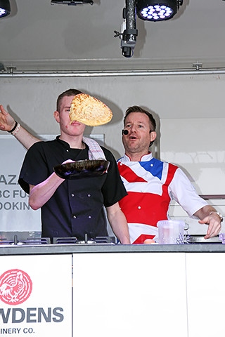 Local celebrity chef Andrew Nutter supervises cooking at The Feel Good Festival