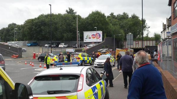 Double decker bus collided with the Milkstone Road railway bridge