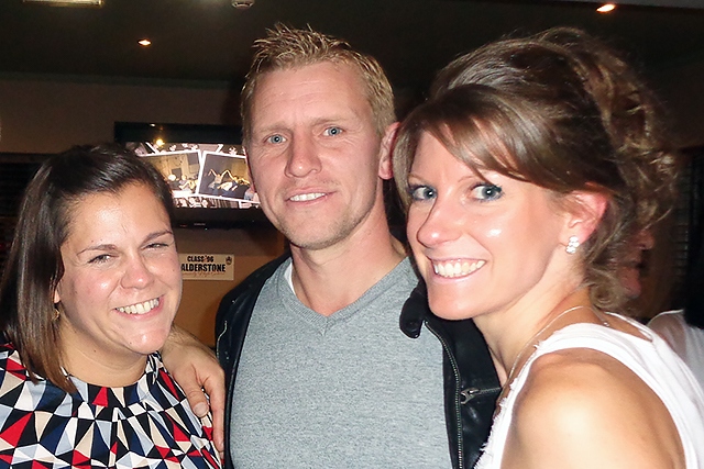 Balderstone class of 1996 reunion<br /> Deputy Head girl Claire McManus with Iain Fay and Nicola Clarke