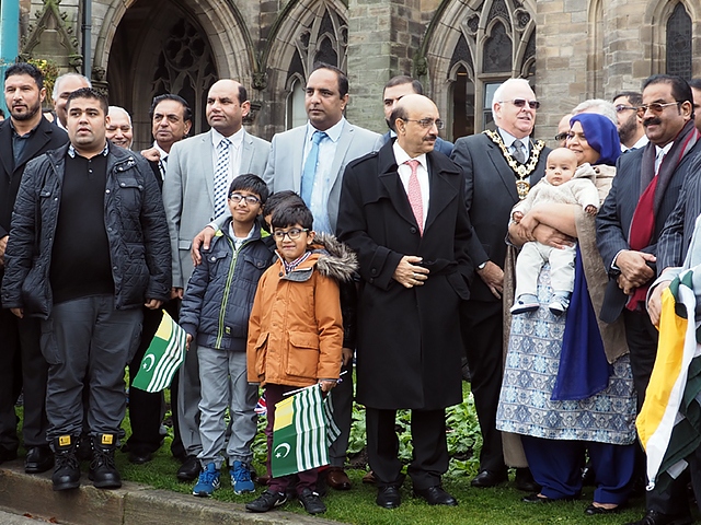 Kashmiri flag raising at Rochdale Town Hall