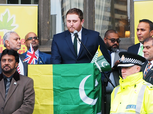 Kashmiri flag raising at Rochdale Town Hall