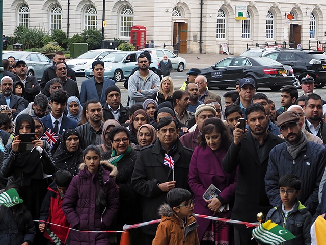 Kashmiri flag raising at Rochdale Town Hall