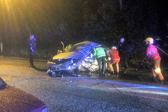 Emergency services attend the scene on Halifax Road