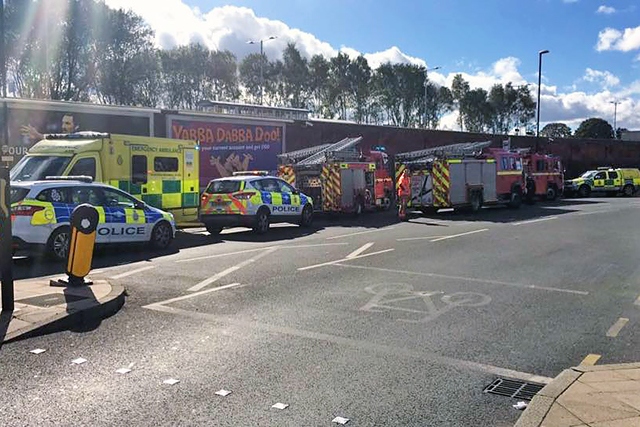 Emergency services at Rochdale Railway Station 