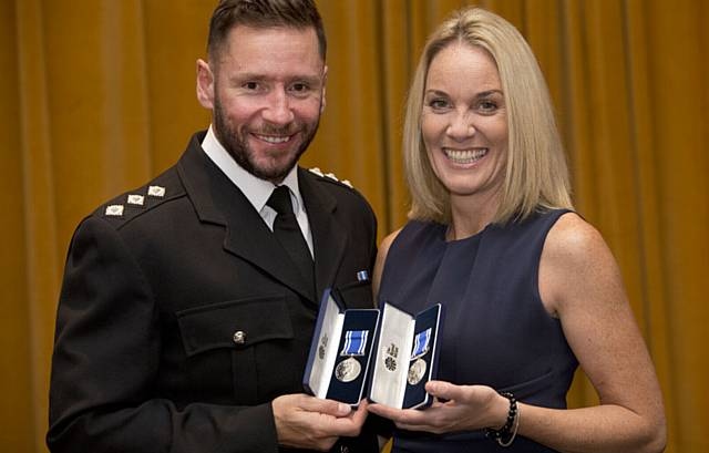 Long service awards for Chief Inspector James Troisi and Detective Sergeant Alison Troisi 