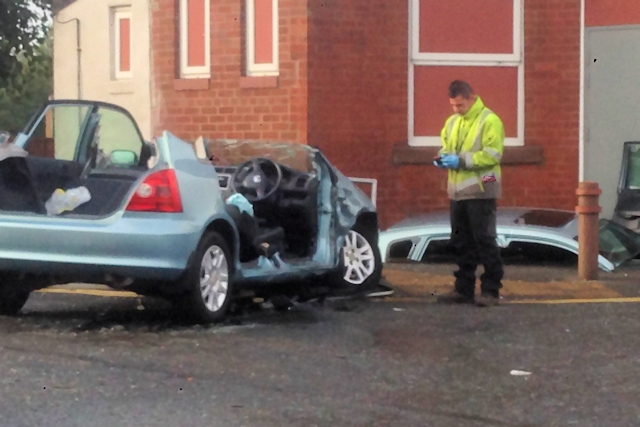 Collision at the junction of Oldham Road and Durham Street