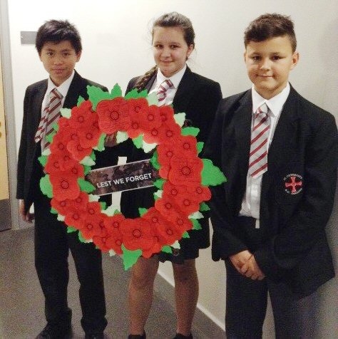 St Cuthbert created a wreath to remember those who died in war