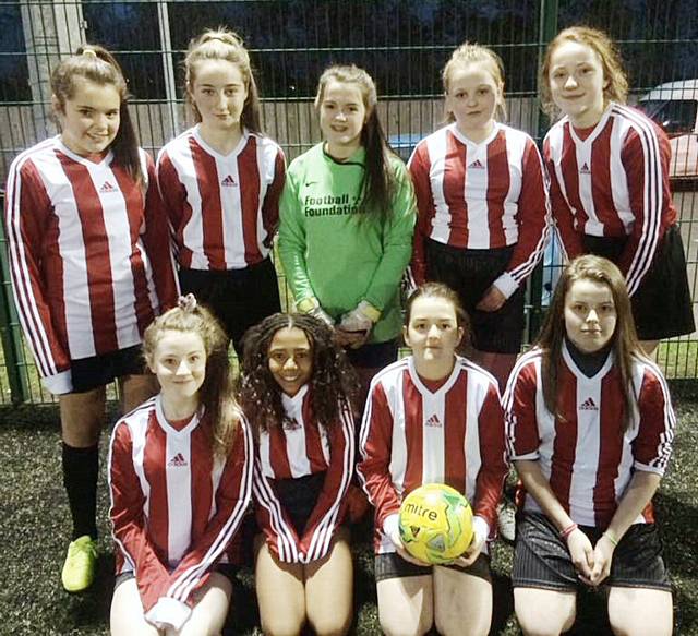 St Cuthbert's RC High School under 14s girls football team