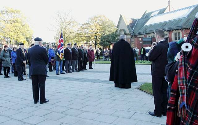 We will remember them, the scene at Heywood Memorial Gardens today, 11 November at 11.00am