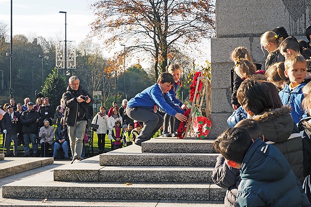 Remembrance Day service at Rochdale Cenotaph