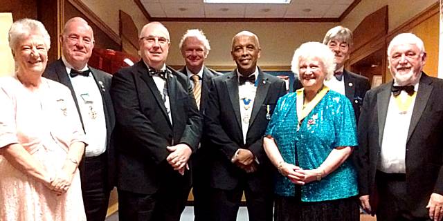 Rochdale Rotary Club President John Holder and guests at the 90th Charter Night Dinner 
