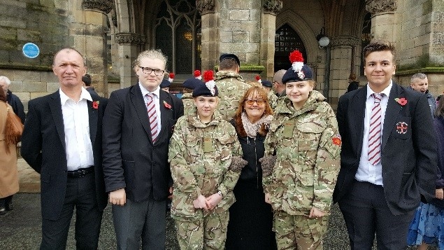 St Cuthbert's RC High School at the Remembrance Day Parade