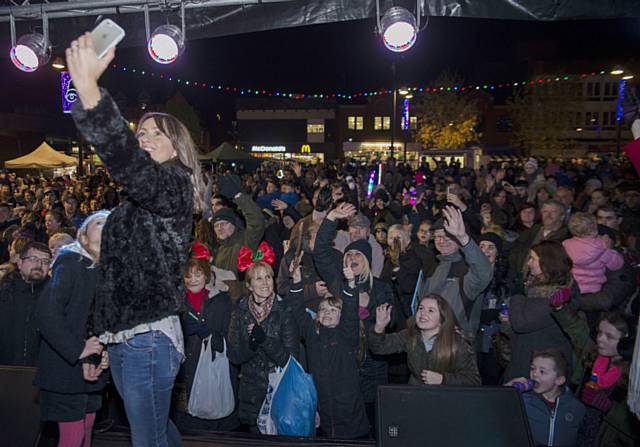 Middleton Gardens was packed as the Middleton Christmas lights were switched on