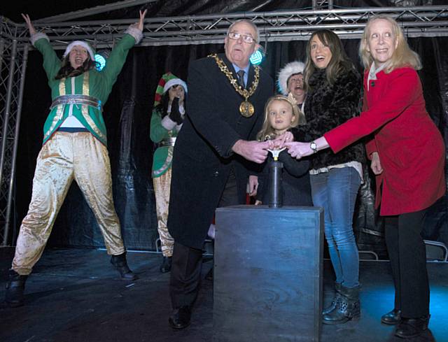 Middleton Gardens was packed as the Middleton Christmas lights were switched on