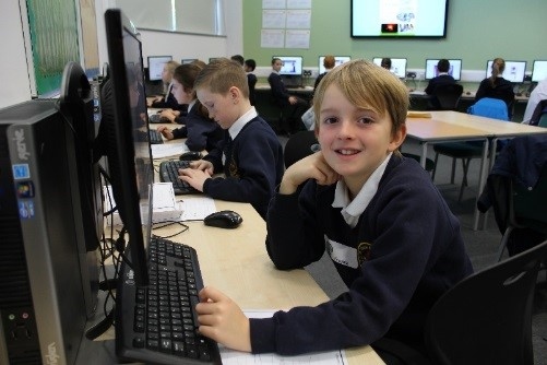 Year 5 groups from St. Vincent visit St Cuthbert's RC High School