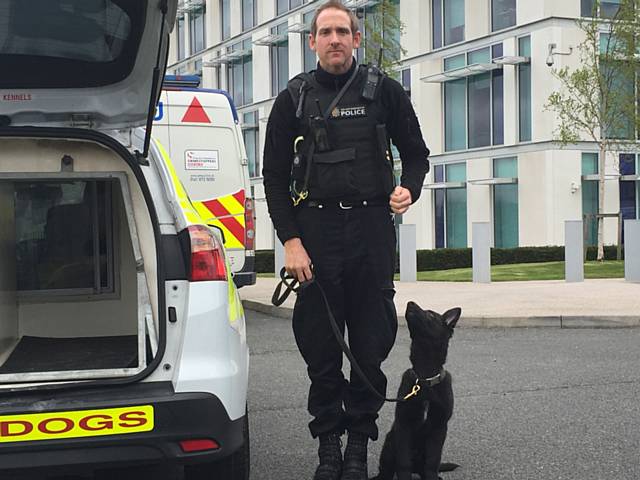 PC Phil Monagan with Luther as a puppy