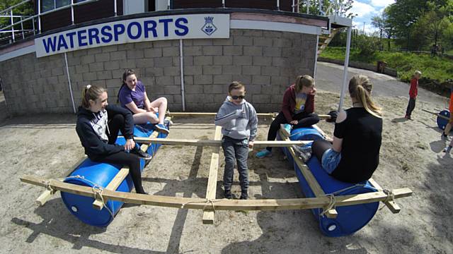 Sea Cadets building rafts with with Alternate Forces