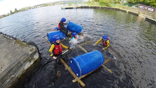 Sea Cadets building rafts with with Alternate Forces